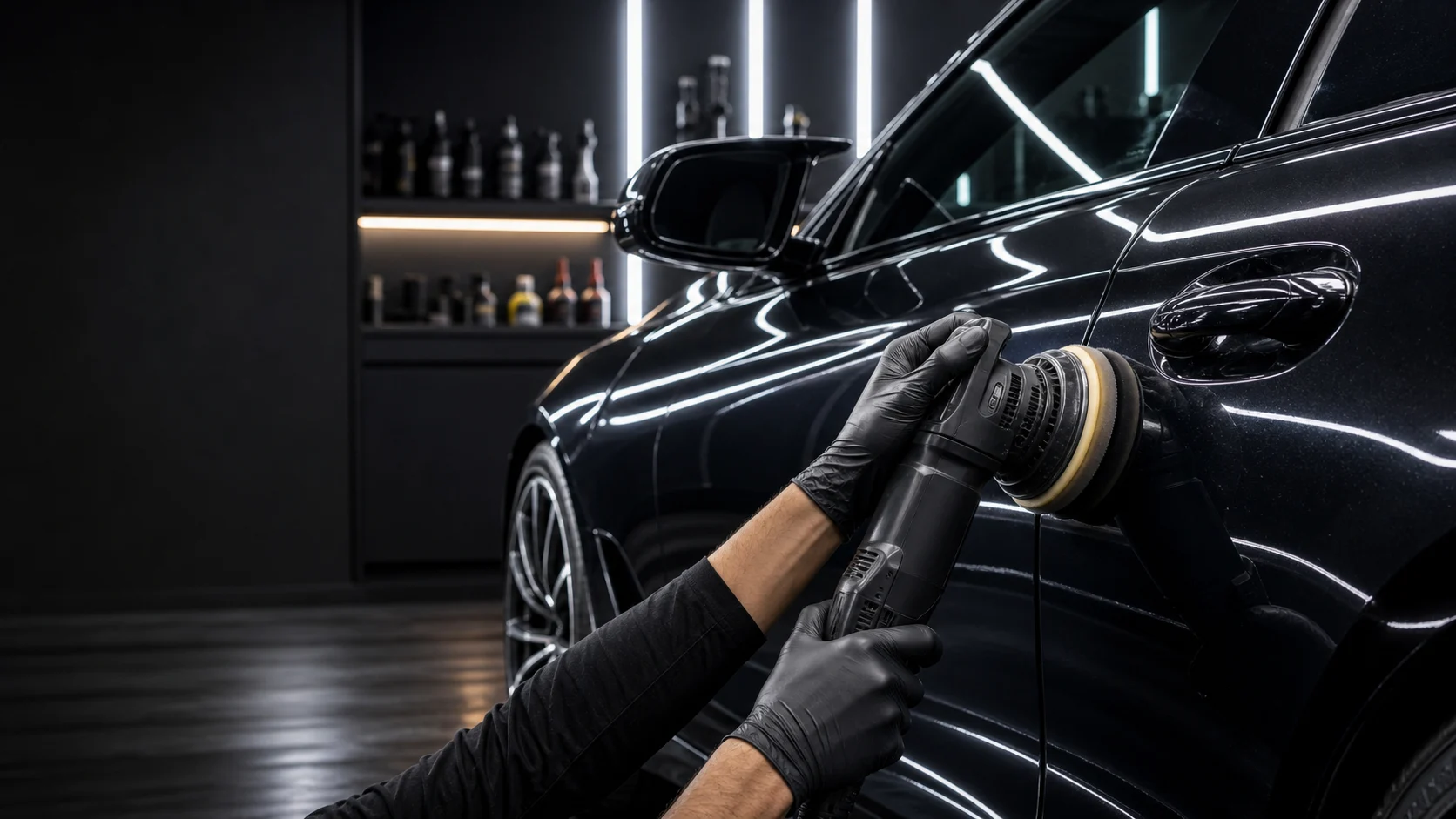Polerowanie lakieru BMW maszyną detailingową